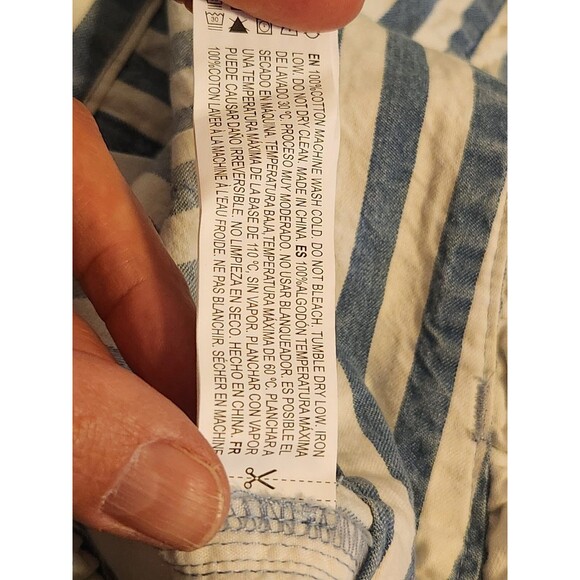 Forever 21 Women's Large 100% Cotton Nautical Paper bag Striped Shorts - Picture 7 of 9